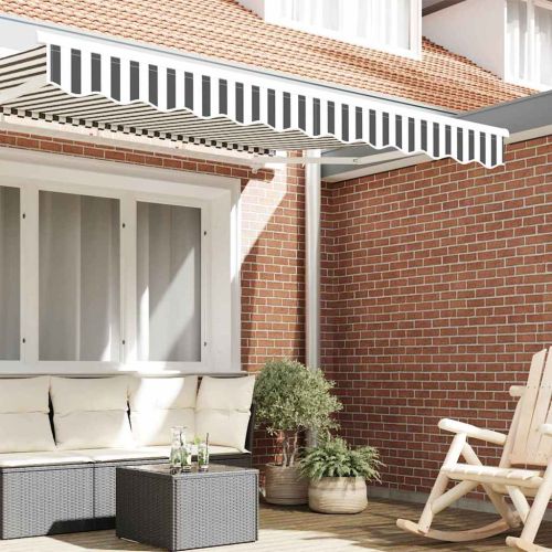 Сенник Валанс Антрацит и бяло 230 x 20 см Платно