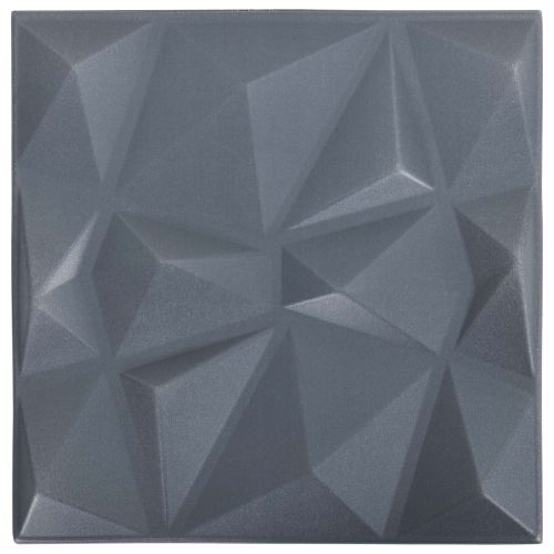Стенни панели 12 pcs Диамант Сив 50 x 50 cm XPS Пяна