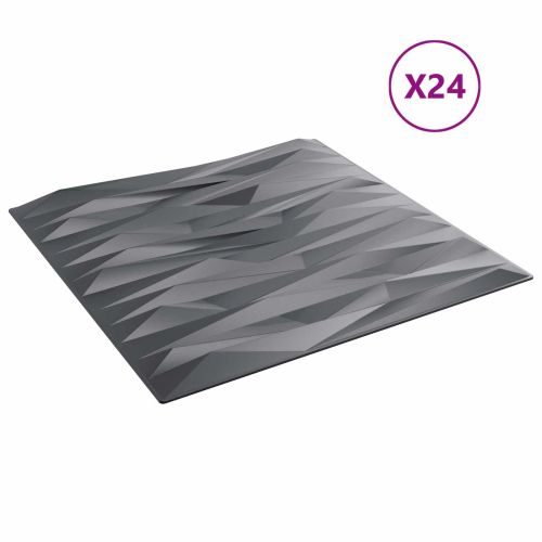 Стенни панели 24 pcs Каменисто сиво 50 x 50 cm XPS Пяна