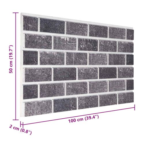 Стенни панели 10 pcs Черен и Сив 100 x 50 cm EPS пяна