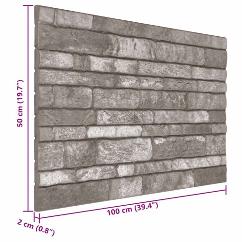 Стенни панели 10 pcs Тъмносиво 100 x 50 cm EPS пяна