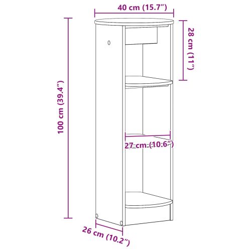 Страничен шкаф Черен 40 x 40 x 100 cm Инженерен дървен материал