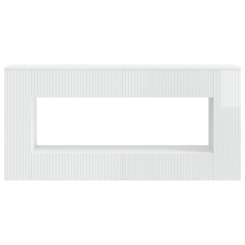 Конзолна маса На райета Висок Гланцов Бял 155 x 29 x 74 см