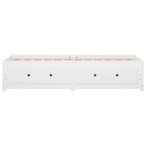 Дневно легло Бял 90x190 см Single борово дърво масив