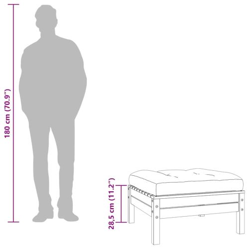 Градински табуретки с възглавници, 2 бр, дугласко дърво масив