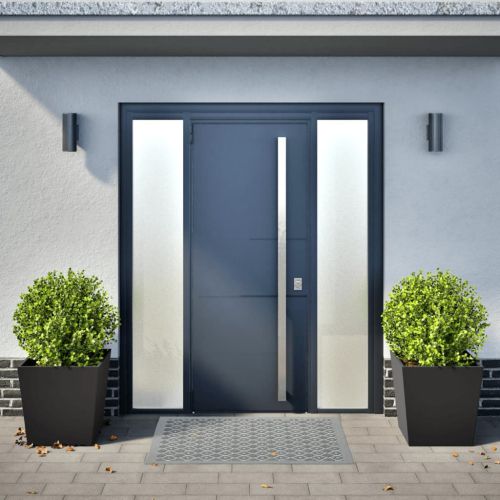 Градински кашпи, 2 бр, черни, 50x50x50 см, стомана