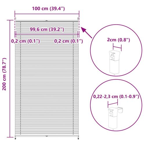 Плисирана щора 100 х 200 см, цвят крем