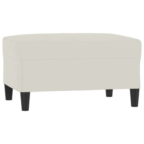 Комплект дивани от 3 части с възглавници, кремав, кадифе