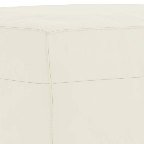 Комплект дивани от 3 части с възглавници, кремав, кадифе