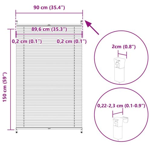 Плисирана щора 90 х 150 см, цвят крем
