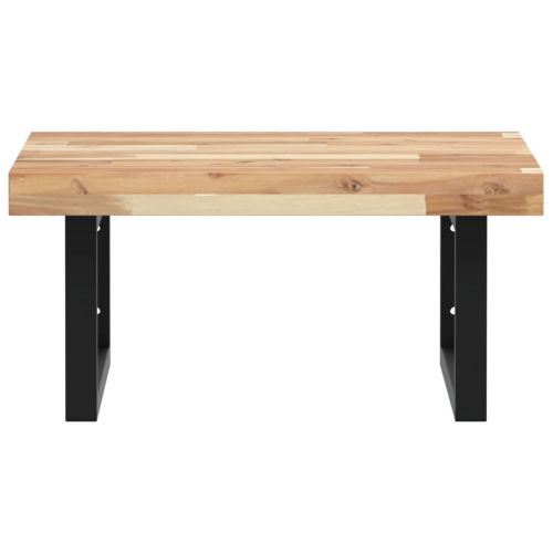 Стенен рафт за мивка, стомана и масивно дърво акация