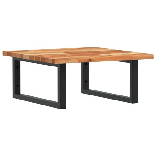 Стенен рафт за мивка, стомана и масивно дърво акация