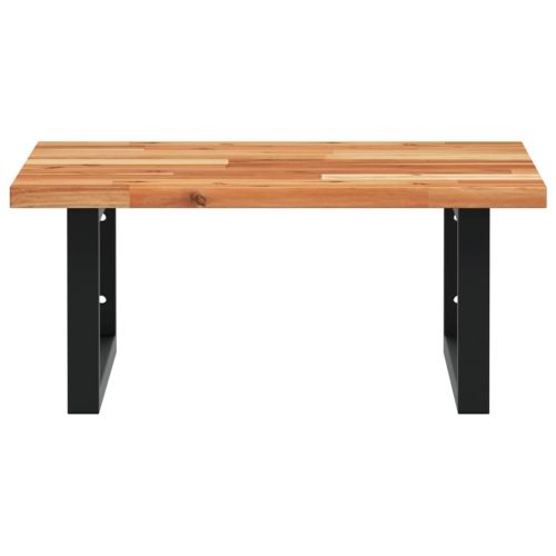 Стенен рафт за мивка, стомана и масивно дърво акация