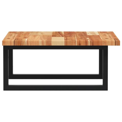 Стенен рафт за мивка, стомана и масивно дърво акация