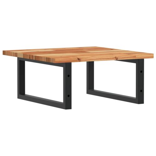 Стенен рафт за мивка, стомана и масивно дърво акация