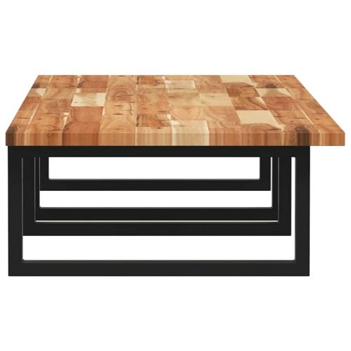 Стенен рафт за мивка, стомана и масивно дърво акация