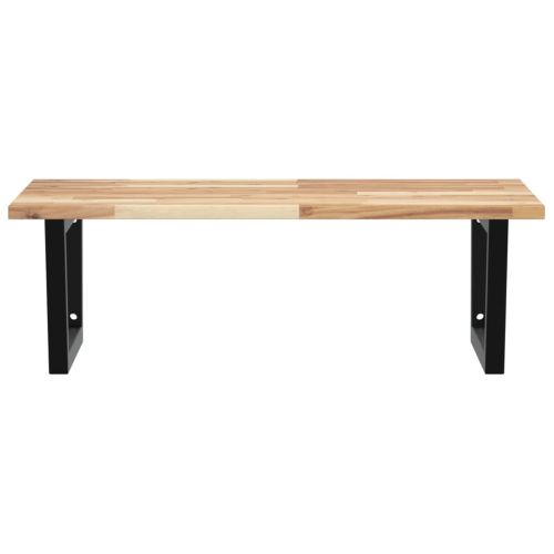 Стенен рафт за мивка, стомана и масивно дърво акация