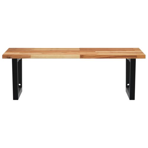 Стенен рафт за мивка, стомана и масивно дърво акация