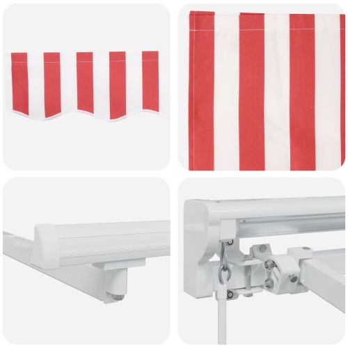 Ръчна рамка за сенник с LEDs Червено и бяло 4,5 × 3,5 m