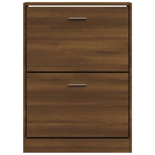 Шкаф за обувки, кафяв дъб, 59x17x81 см, инженерно дърво