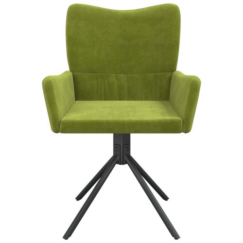 Въртящи се трапезни столове, 2 бр, светлозелени, кадифе