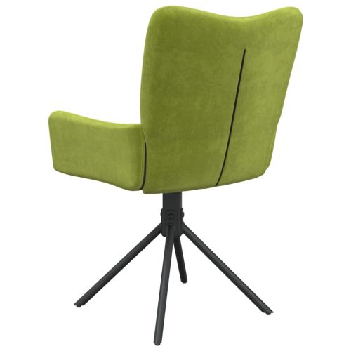 Въртящи се трапезни столове, 2 бр, светлозелени, кадифе