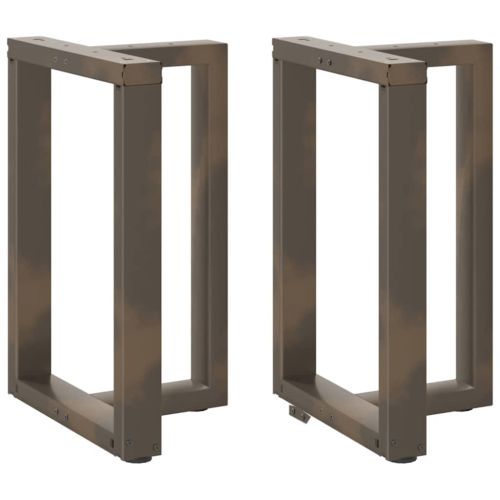 Крака за трапезна маса, Т-образни, 2 бр., черни, 60x35x(72-73) см, стомана