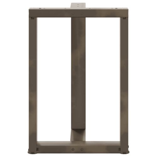 Крака за трапезна маса, Т-образни, 2 бр., черни, 60x35x(72-73) см, стомана