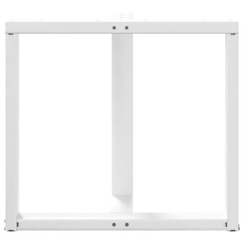 Крака за трапезна маса, Т-образни, 2 бр., бели, 80x35x(72-73) см, стомана