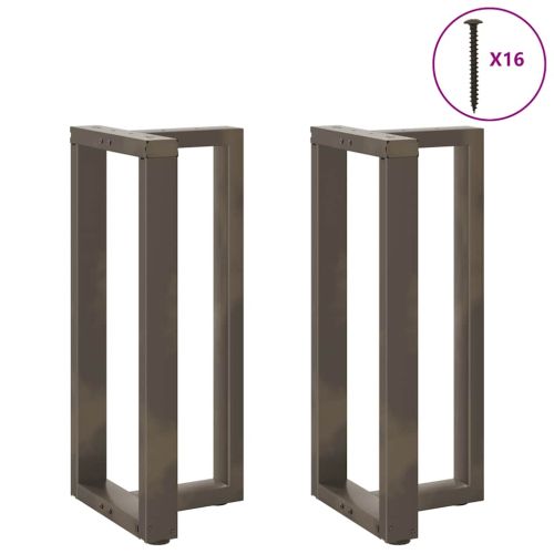 Крака за бар маса, Т-образни, 2 бр., черни, 50x35x(90-91) см, стомана