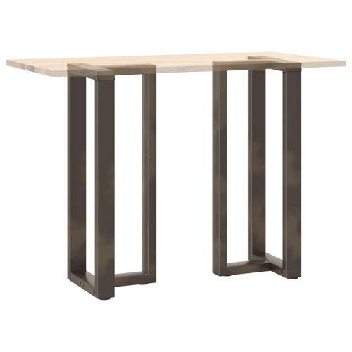 Крака за бар маса, Т-образни, 2 бр., черни, 40x35x(100-101) см, стомана