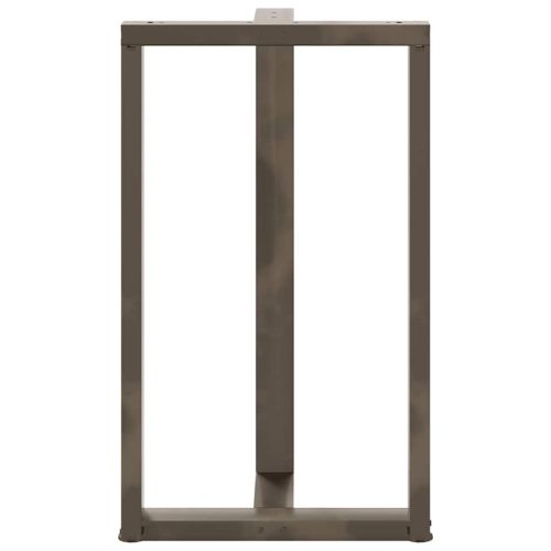 Крака за бар маса, Т-образни, 2 бр., черни, 60x35x(100-101) см, стомана