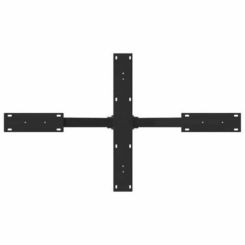 Крак за масичка за кафе, форма на паяк, черен, 98x58x(42-43) см, стомана