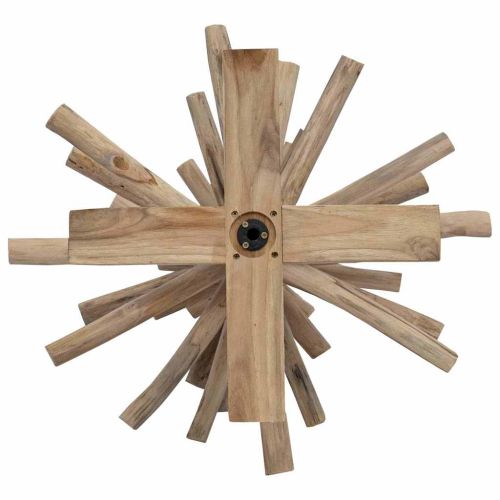 Коледно дърво с поставка Кафяво 120 cm Тиково дърво масив