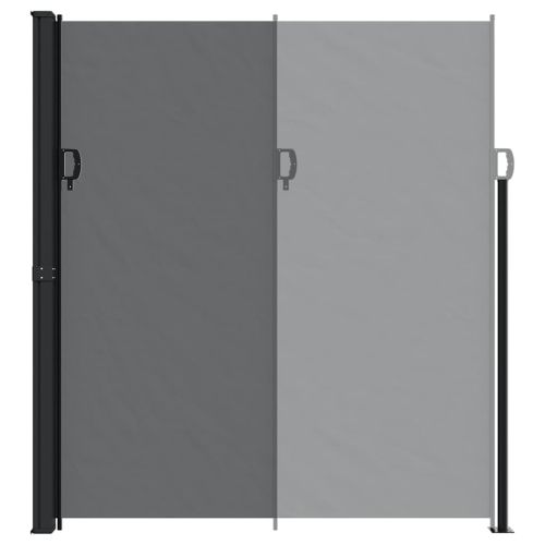 Прибираща се странична тента, черна, 220x500 см