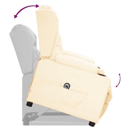 Изправящ стол, кремав, изкуствена кожа