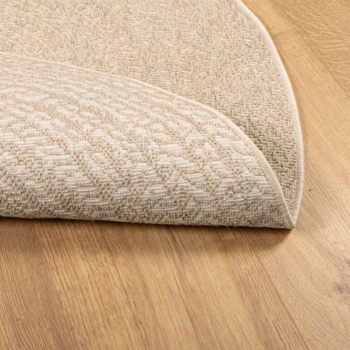 Килим "ZIZUR", Бежов Ø 120 см, визия юта, за закрито и открито