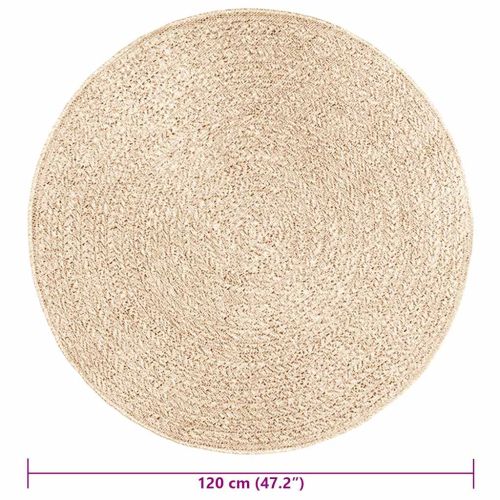 Килим "ZIZUR", Бежов Ø 120 см, визия юта, за закрито и открито