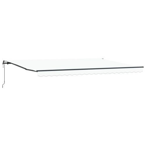 Сгъваем навес Бяло 500 × 350 cm Тъкан и алуминий
