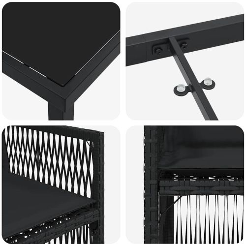 Комплект за хранене в градината 5 pcs Черно