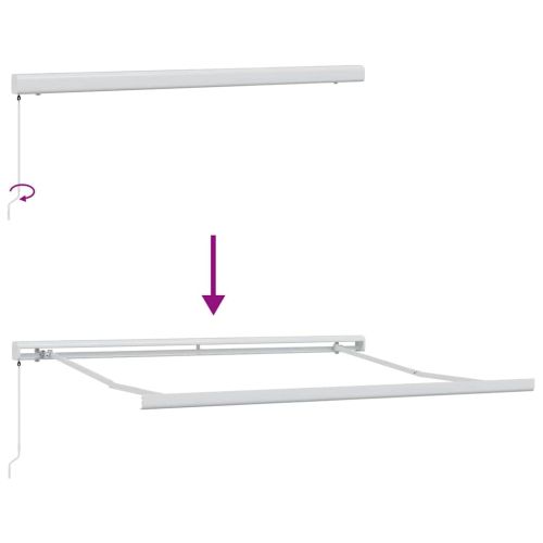 Сгъваем навес Червено и бяло 300 x 250 cm Текстил и Метал