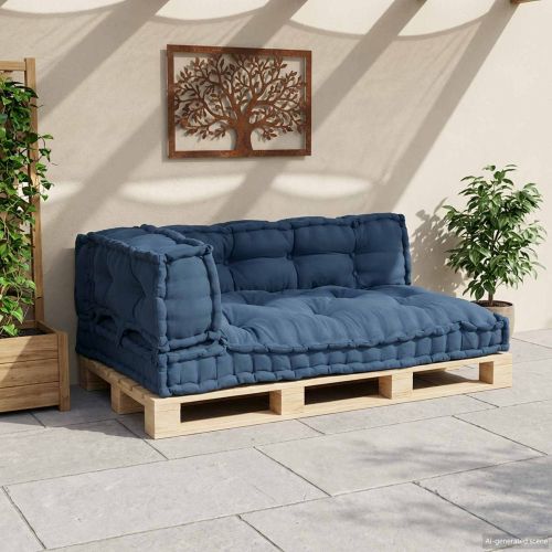 Кушон за палетен диван 3 pcs Индийски 120 x 80 x 38 см Текстил