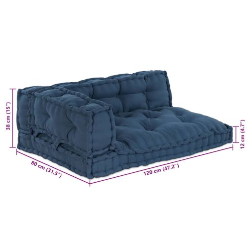 Кушон за палетен диван 3 pcs Индийски 120 x 80 x 38 см Текстил