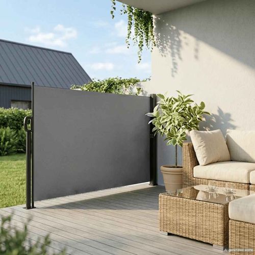 Прибираща се странична тента, антрацит, 180х600 см
