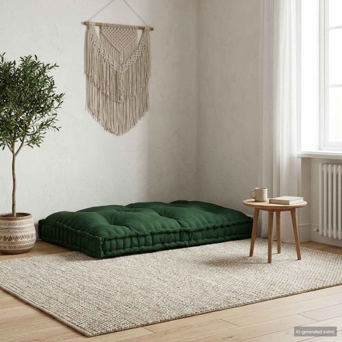 Кушон за палетен диван Зелено 120 x 80 x 12 cm Текстил