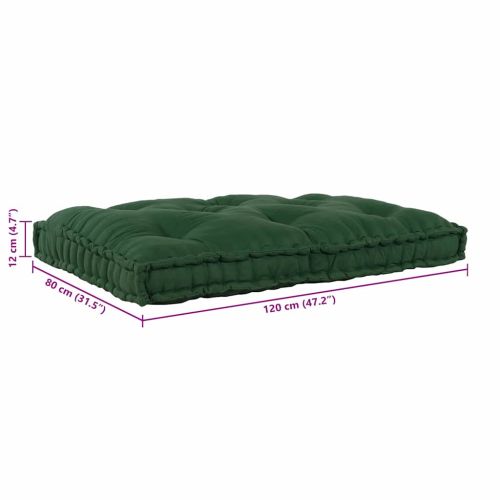 Кушон за палетен диван Зелено 120 x 80 x 12 cm Текстил