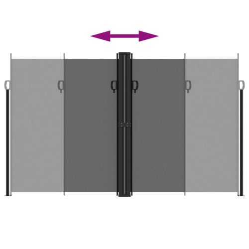 Прибираща се странична тента, черна, 200х600 см