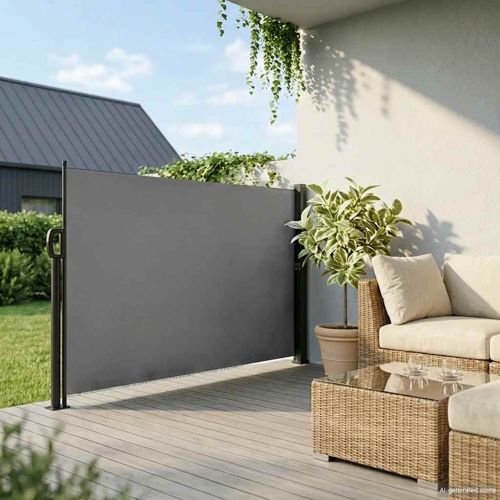 Прибираща се странична тента, антрацит, 160x500 см