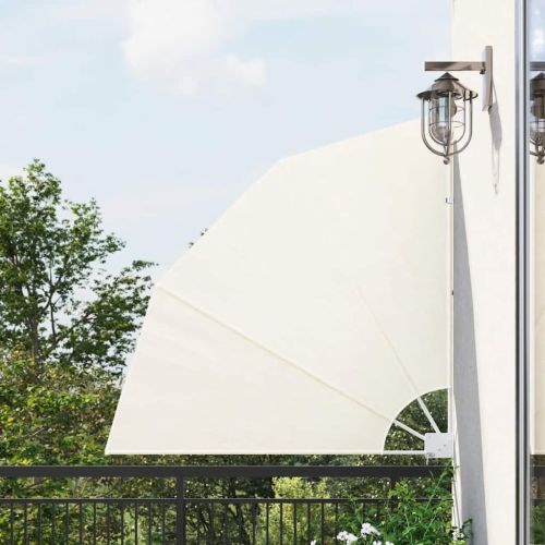 Сгъваема странична тента за балкон, кремава, 140x140 см
