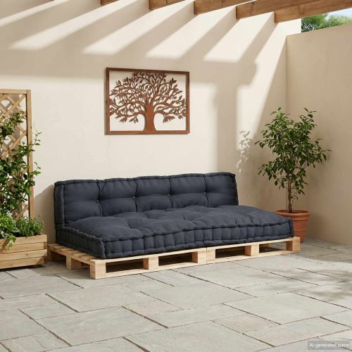 Кушон за палетен диван 2 pcs Антрацит 120 x 80 x 38 см Текстил